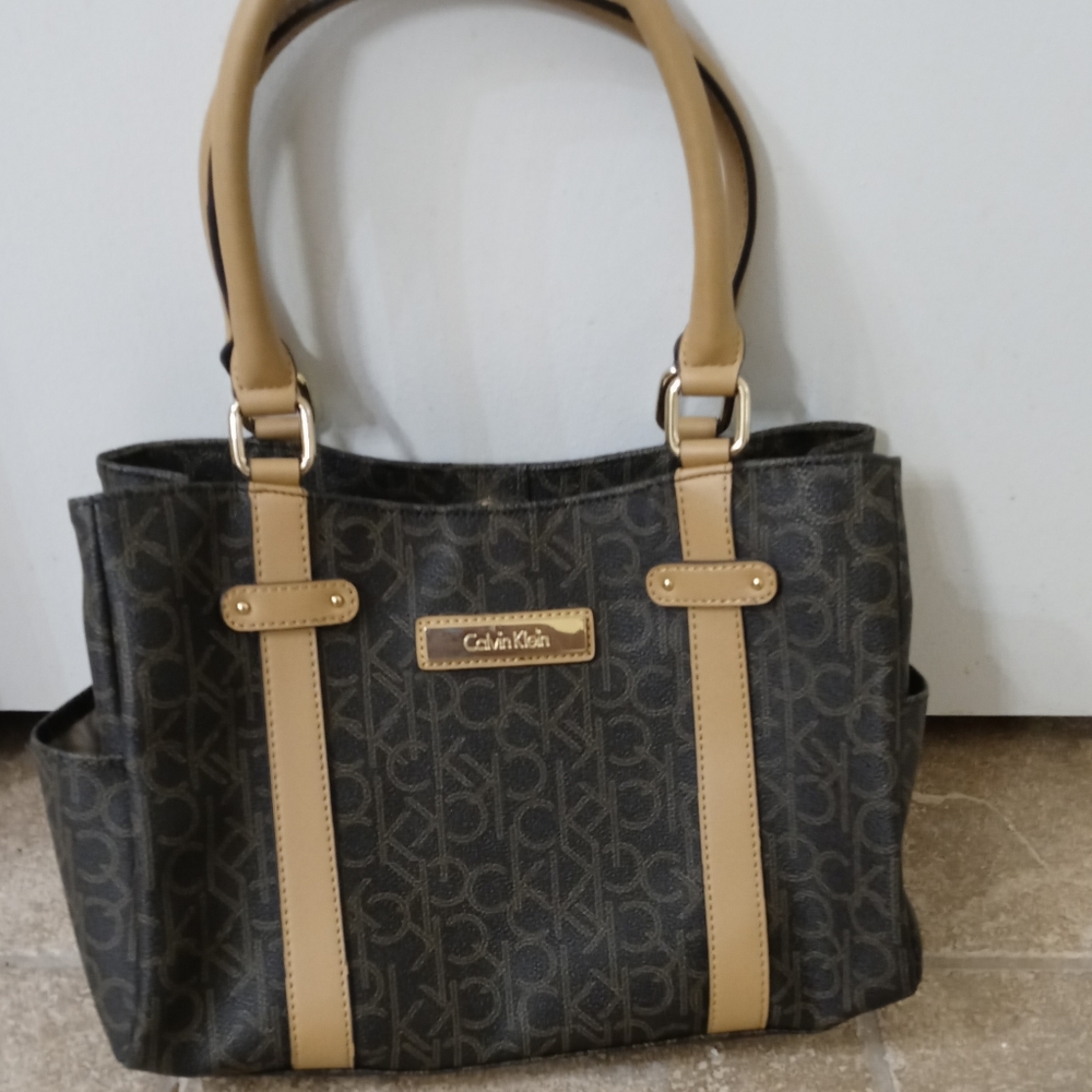Tan and Brown Calvin Klein purse